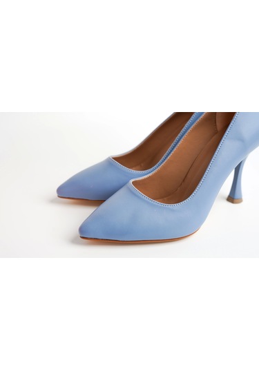 Assortie Bebek Mavisi İnce Topuklu Kitten Heel Kadın Ayakkabı Bebek Mavisi
