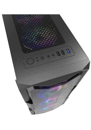 Zoko Aquarius 4x12 CM Argb Fan Mesh Panel Temperli ATX Bilgisayar Kasası