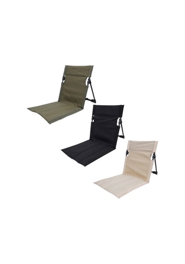 Taşınabilir Açık Katlanır Şezlong Bahçe Parkı Çim Tembel Sırtlı Siyah