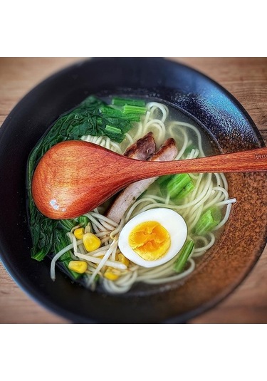 Fastbuy 2'li Japon Tarzı Ahşap Ramen Kaşığı Çorba Kaşığı Pho Kaşığı Yulaf Lapası Kaşığı Ahşap Sofra Takımı