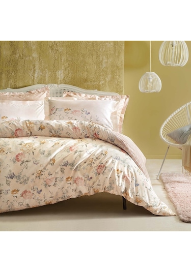 Yataş Bedding Farida Ranforce Çift Kişilik Nevresim Takımı-Somon