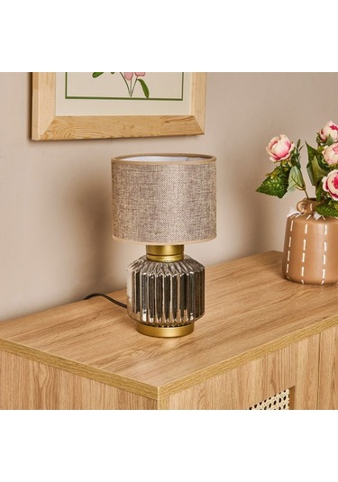 Nisa Luce Rosa Cam Abajur - Füme / Kahverengi / Eskitme Füme / Kahverengi / Eskitme