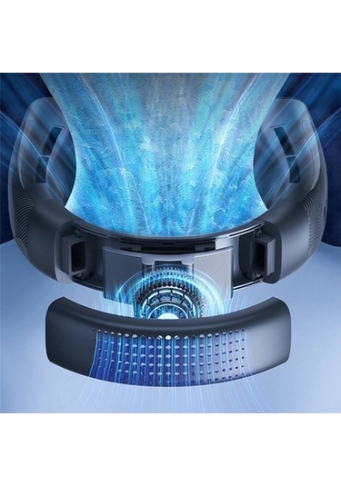 4000mah Asılı Boyun Fanı Klima Usb Şarj Edilebilir Hava Soğutucu Spor Yaz Için 5 Hız Elektrikli Fan, Beyaz 1401 Renkli