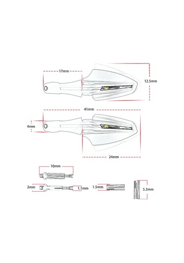 Pazly Universal Motosiklet El Koruyucu - Su Geçirmez, Rüzgar Ve Led Dönüş Işıklı