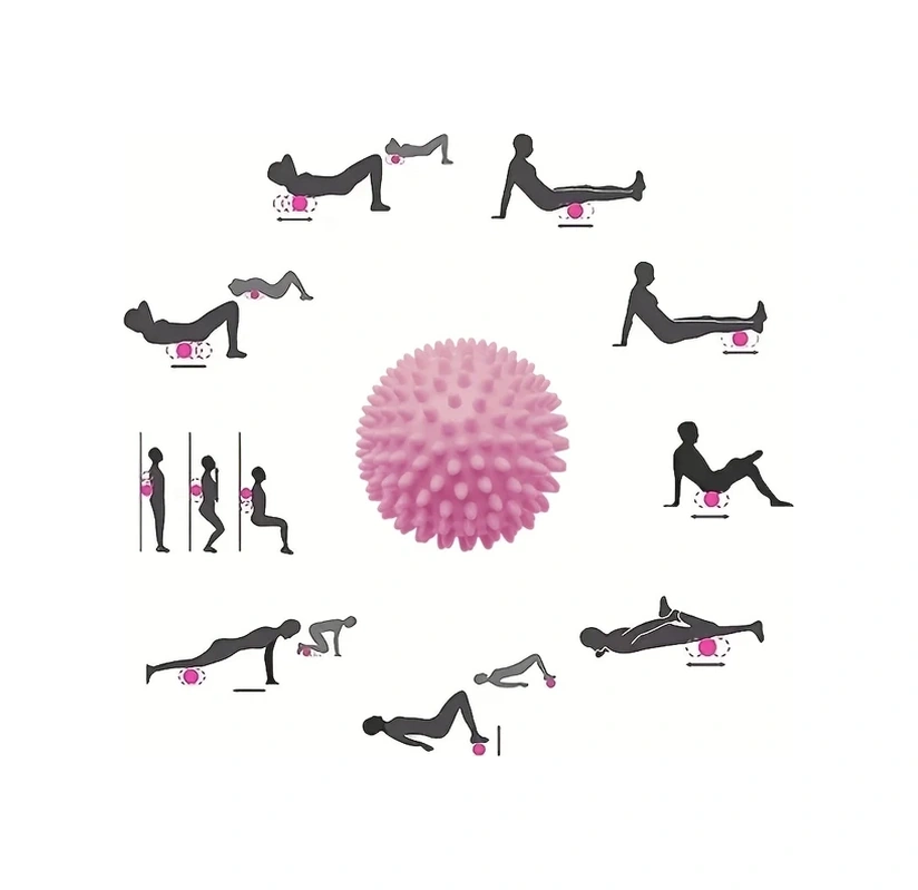 Chuangyinshop Siyah 1 Adet Dikenli Top Kas Masaj Aleti Eklem Mobilitesi Ev Masajı Siyah