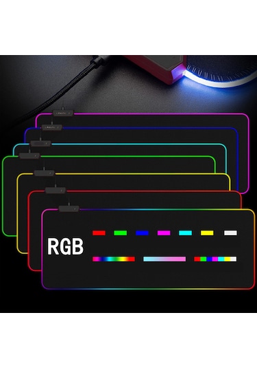 Ruicoo Rgb Aydınlatmalı Geniş Oyun Mouse Pad - 14 Işık Modu, Usb Güç, Kaymaz Taban
