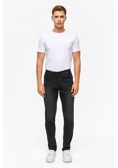 Siyah Slim Denim Pantolon Siyah