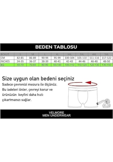 Velmore 6 Lı Kutu Premium Erkek Boxer Likralı Ve Pamuklu İç Giyim Mix