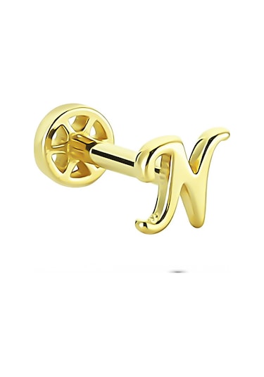 Glorria Altın N Harfi Tragus Piercing 86899873