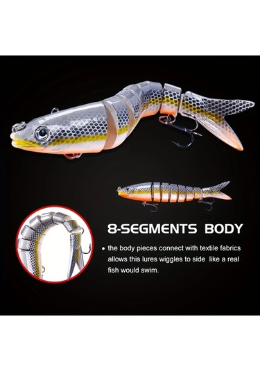 Fochsia 16 Parça Çok Eklemli Yem Swimbait Batçan Yem 8 Segmanlı Kıvrık Yem Balıkçılık Takımı