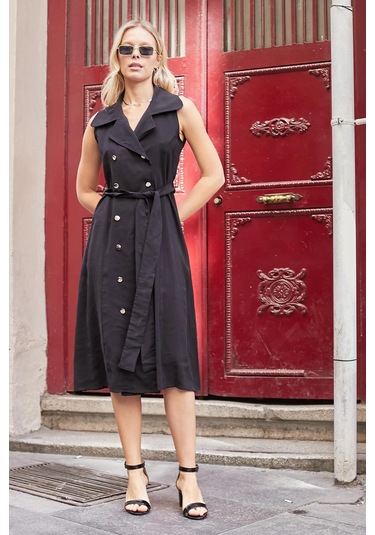 Kadın İpeksi Modal Likrasız Kumaş Anvelop Kruvaze Yakalı Cepli Bağcıklı Midi Boy Diz Altı Elbise-siyah Siyah Kadın İpeksi Modal Likrasız Kumaş Anvelop Kruvaze Yakalı Cepli Bağcıklı Midi Boy Diz Altı Elbise-siyah Siyah