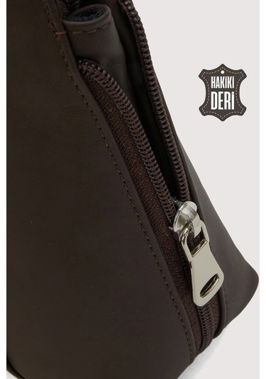 Hakiki Deri Kadın Deri Omuz Çantası Kahverengi Smr562 Kahverengi