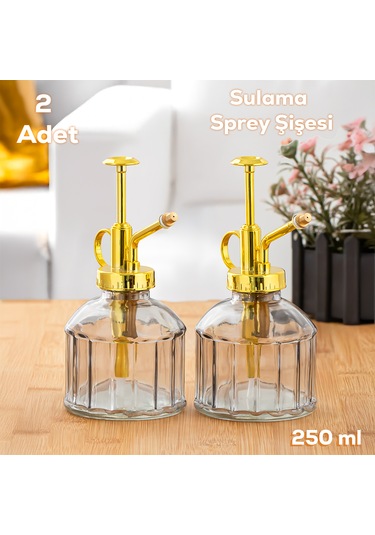 Perotti 15733 2li Gri Vintage Cam Bitki Sulama Şişesi Sulama Kabı