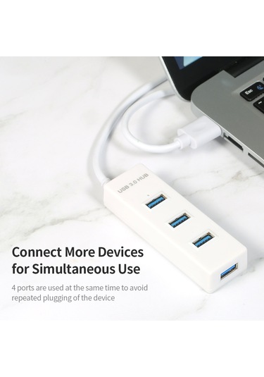 Springsun Usb3.0 Yüksek Hızlı Hub 4 Port Usb3.0 Hub Mikro Usb Güç Kaynağı Eşzamanlı Kullanım 5gbps İletim Büyük Dosyalar Küçük Ve