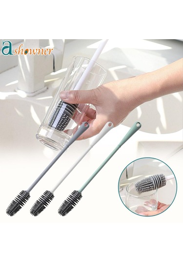 Silikon Bardak Fırça Fincan Scrubber Cam Temizleyici Şişe Termos Temizleme Fırçaları Uzun Mutfak Kolu Biberon Yıkama Aracı