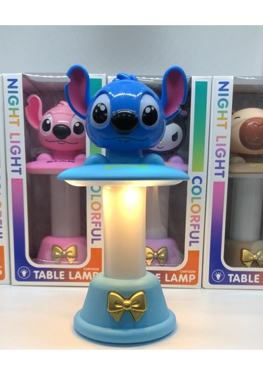 Stitch Karakterli Rgb Işıklı Yaylı Masa Lambası - 18 Cm Renkli