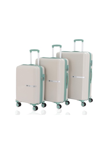 Mçs Üçlü Polipropilen Valiz Seti V374 S21yy1000006-set 10730 Kemik/suyeşili Çok Renkli