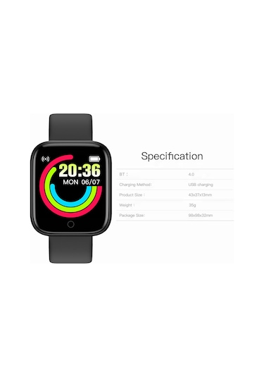 Singree Y68 1.44'' Dokunmatik Ekran Akıllı Spor Saat