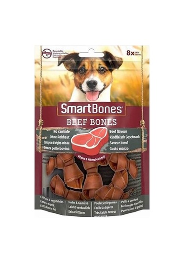 Smartbones Sığır Etli Mini Düğüm Kemik 8'li 128gr