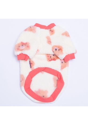 Fluffy Face Ayı Desenli Sweat Kedi Köpek Sweati Kedi Köpek Kıyafeti Köpek Peluşu Sıcak Tutan Sweat