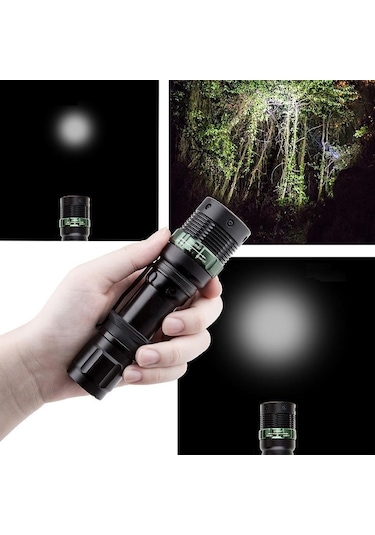 Valkyrie Cree Q5 Uzun Menzil El Feneri - Zoom - Aaa Destekli Siyah