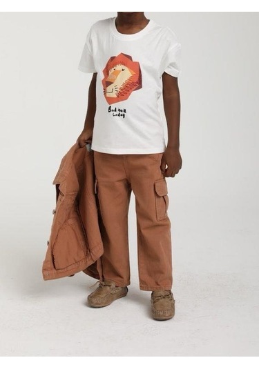 Erkek Bebek Cepli Kargo Pantolon-15628 Kahverengi