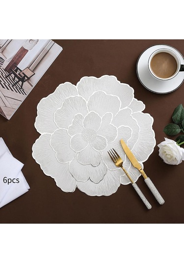 Suntek 6pcs Placemats Yemek Masası Yer Paspas Dekor Mutfak Ev Gümüş