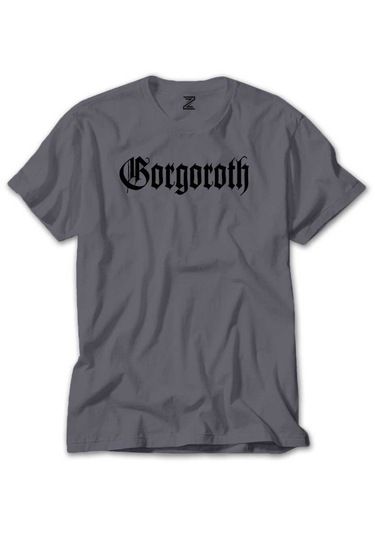 Gorgoroth Text Logo Gri Tişört Gri