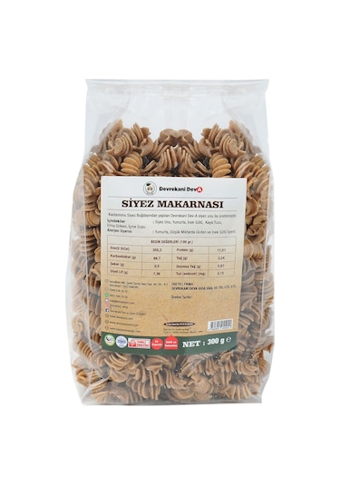Devrekani Deva Gıda Siyez Unlu Burgu Makarna 5 x 300 G