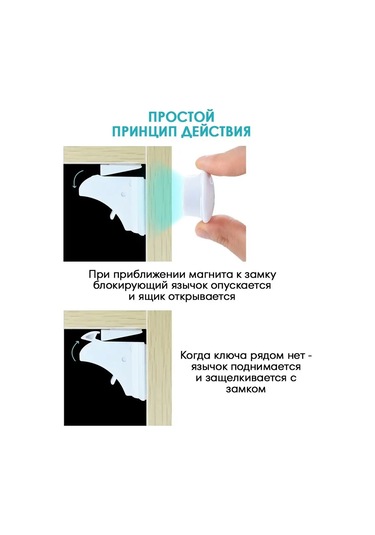 Laketwink Çocuk Kilidi Manyetik Kilit Kapı İçin 155361789 Beyaz