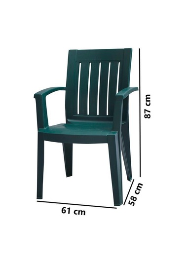 Omnipazar Mt-gf175 Cometa Plastik Bahçe Balkon Sandalye 4'lü Set Yeşil