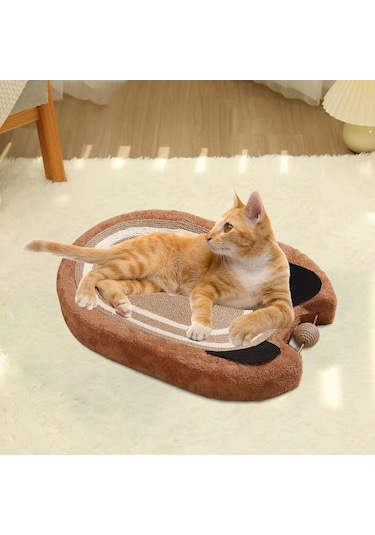 Homyl Kedi Tırmığı Yatak Büyük Sisal Scratcher Kahverengi