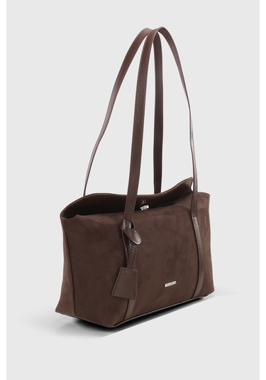 Süet Kahverengi Bowling Omuz Çantası 270 Süet Koyu Kahverengi