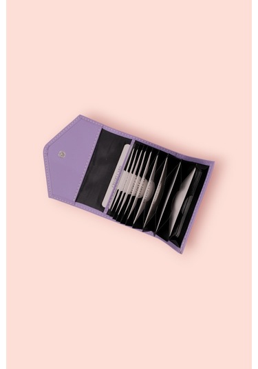 Modica Paris - Vegan Deri Akordiyon Kartlık Cüzdan Şıklık Ve Fonksiyonun Buluştuğu Kusursuz Tasarım Lila