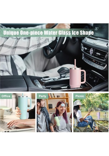 Geeksen Buz Küpü Kalıbı Stanley Buz Küpü Hızlı Dondurma Buz Küpü Kalıbı Kolay Çıkarma Buz Küpü - Entegre Yeşil Açık Yeşil