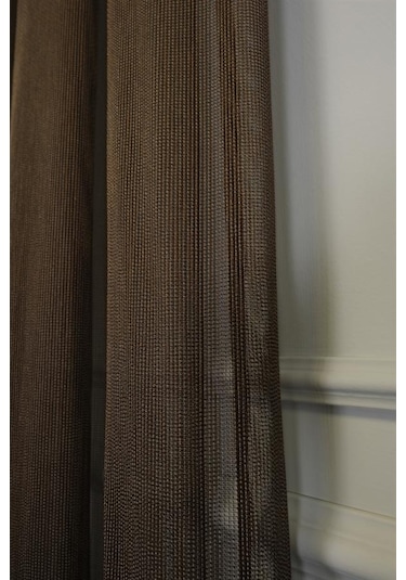 Murcia Dökümlü Tül Perde Pilesiz Acı Kahve