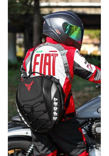 Gahome Motosiklet Arka Çanta - Kırmızı Siyah