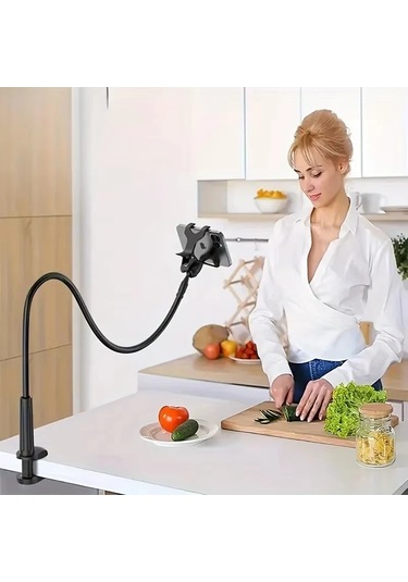 Evrensel Cep Telefonu Tutucu Esnek Tembel Tutucu Ayarlanabilir Açık Gri