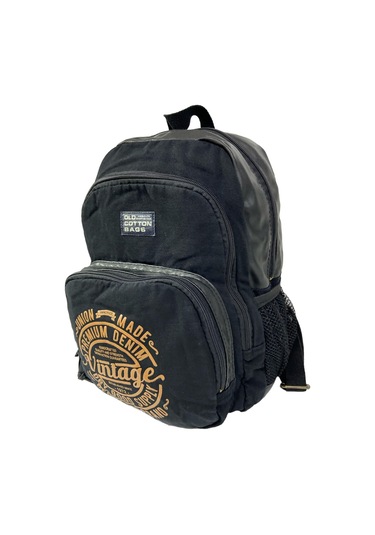 Kaliteli Siyah Vintage Salaş Baskılı Disayn Günlük Gezi Okul Sırt Çantası Revilla Bag 28x38cm Antrasit