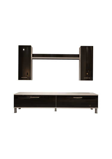 Decoraktiv Eko 5d Slm Std Krom Ayaklı Tv Ünitesi Tv Sehpası Beyaz - Siyah