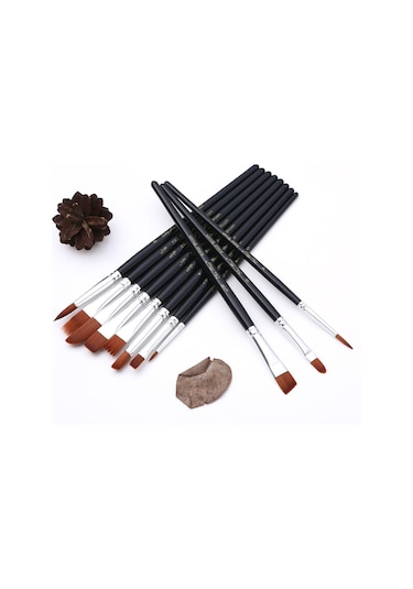 Jzcat Sanatçı Boya Fırçaları Set Kazıyıcı İle Çanta 18 Adet-siyah