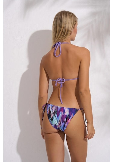 Pierre Cardin Kadın Desenli Mor Üçgen Bikini C5t3n2o142 001