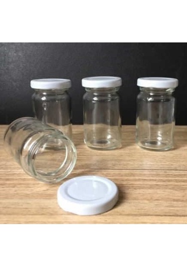 Mobilreyon 20 Adet 105 Cc Cam Kavanoz , Beyaz Kapaklı