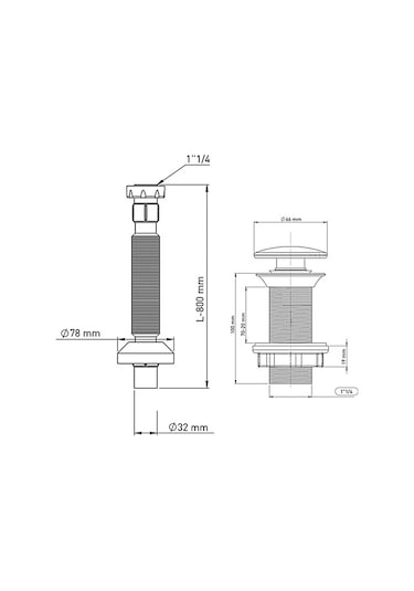Yapıtaşı Yt650 Seramik Başlık Taşmasız Bas Aç Lavabo Sifonu Beyaz