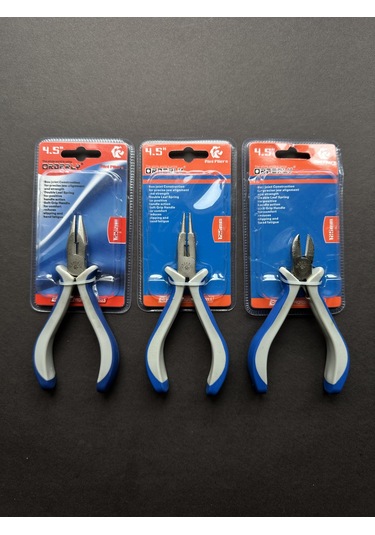 3'lü Hobi Takı Yapım Ve El İşi Pense Seti Karga Burun- Kıvırıcı-