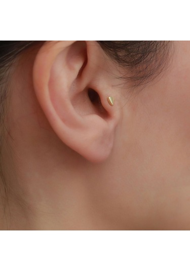 14 Ayar Altın Kalp Tragus Piercing Sarı