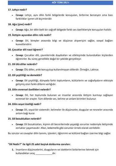 Aöf Türk Dili 1-2 Yardımcı Kitap