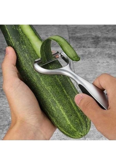 Ulzyvf Soyma Büzücü - Pratik Soyma Aracı, Gümüş Rengi, Soyucu Bıçağı Gümüş