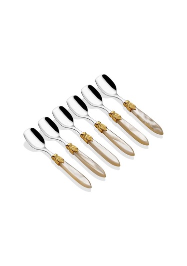 Rivadossi 6 Parça Dondurma Kaşık Seti Altın Toka Altın