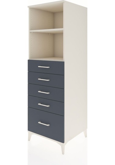 Kronos Dolap 2 Raflı 5 Çekmeceli 60x59x182 Aytaşı-antrasit Aytaşı